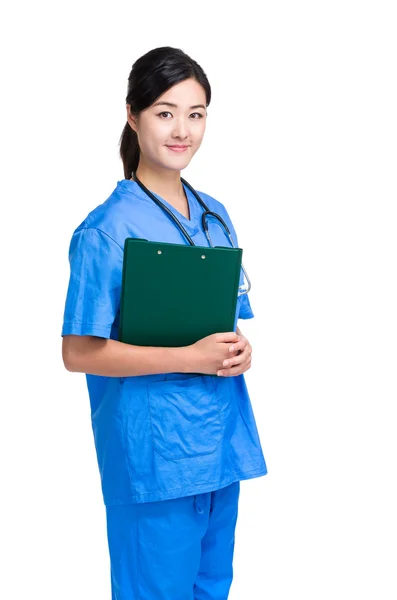 Nurse in uniform with clipboard — Stock Photo, Image