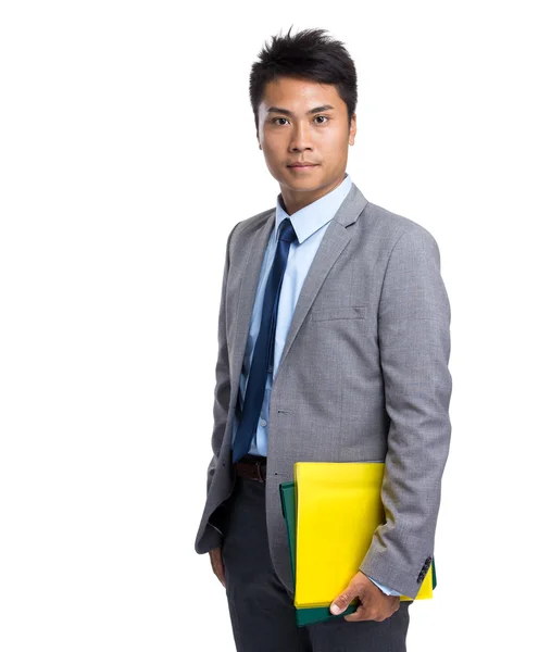 Азиатский бизнесмен с папкой — стоковое фото