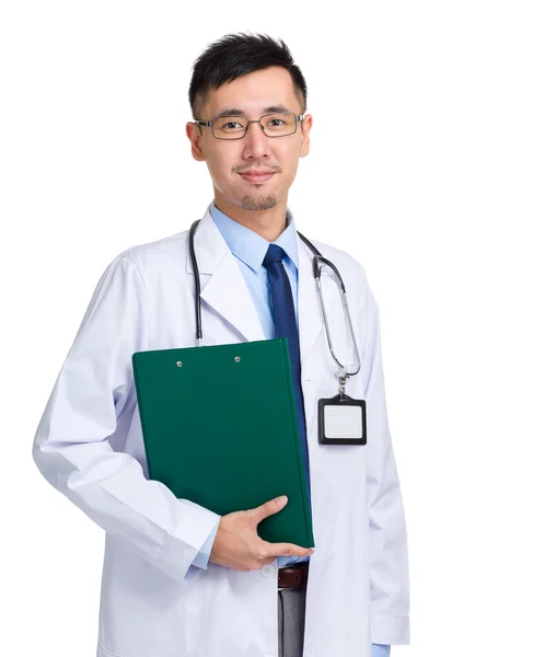 Male doctor with clipboard — Stock Photo, Image