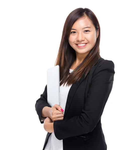 Asian business woman with laptop computer — Stock Photo, Image