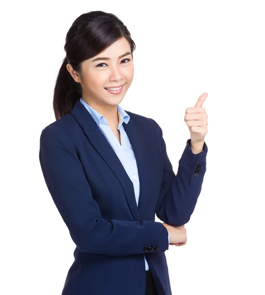 Business woman with thumb up — Stock Photo, Image