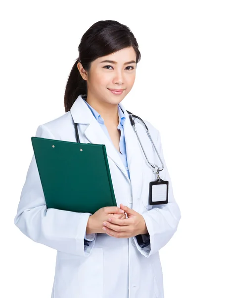 Female doctor with clipboard — Stock Photo, Image