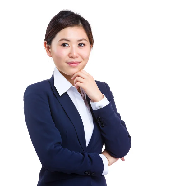 Business woman think of idea — Stock Photo, Image