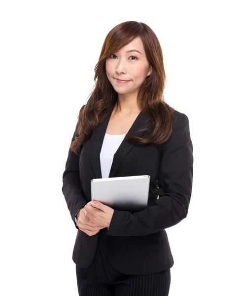 Businesswoman with tablet — Stock Photo, Image