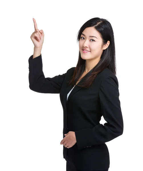 Asiática mujer de negocios fingerup — Foto de Stock