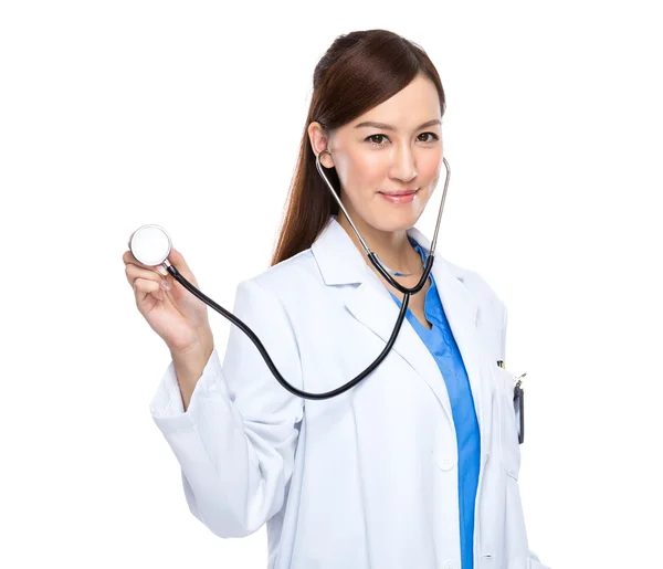 Young asian female doctor isolated — Stock Photo, Image