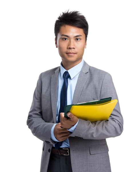 Asiatisk mann med filblokk – stockfoto