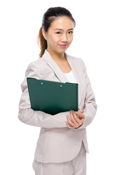 クリップボードでアジア女性実業家 — ストック写真