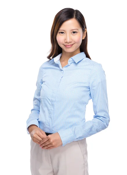 Asiática mujer de negocios portarit sobre fondo blanco — Foto de Stock