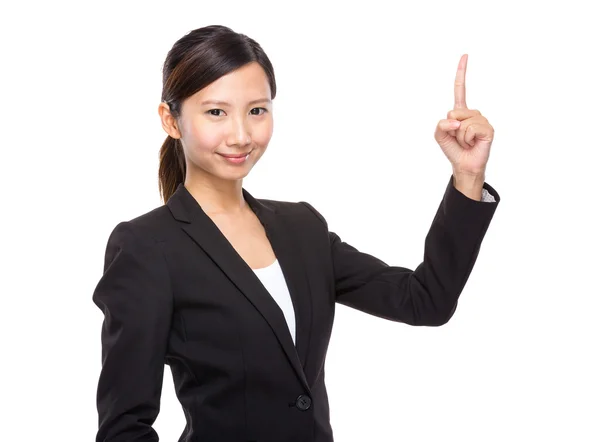 Asian businesswoman finger up — Stock Photo, Image