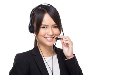 Female customer services operator clipart