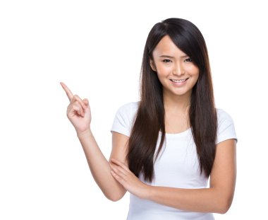 genç kadın işaret