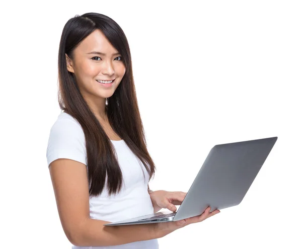 Woman use laptop — Stock Photo, Image