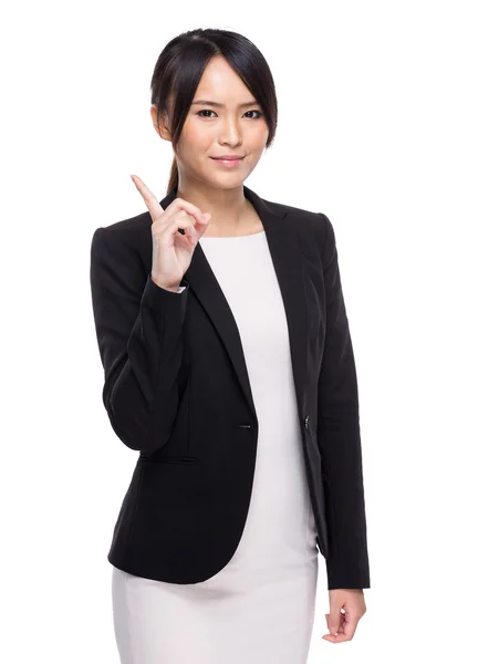 Asian businesswoman finger up — Stock Photo, Image