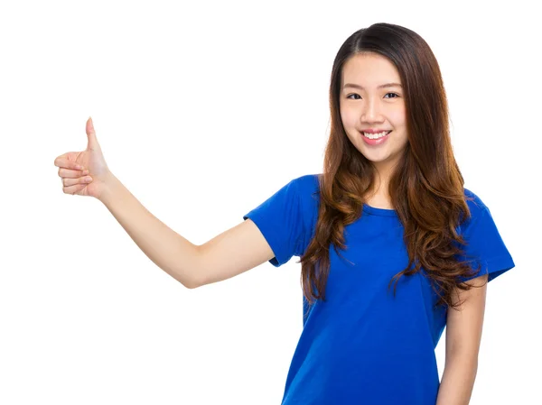 Asian woman with thumb up — Stock Photo, Image