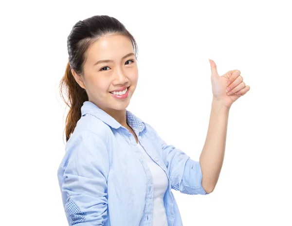 Asian young woman thumb up — Stock Photo, Image