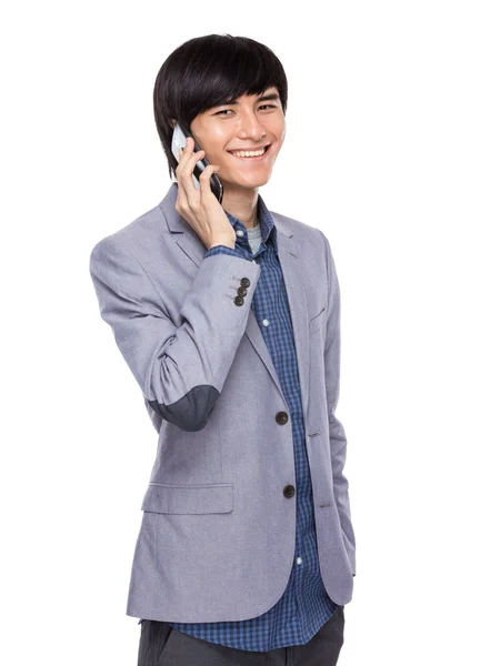 Homme d'affaires parler au téléphone portable — Photo