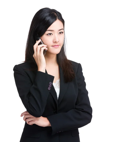 Businesswoman talk on mobile phone — Stock Photo, Image