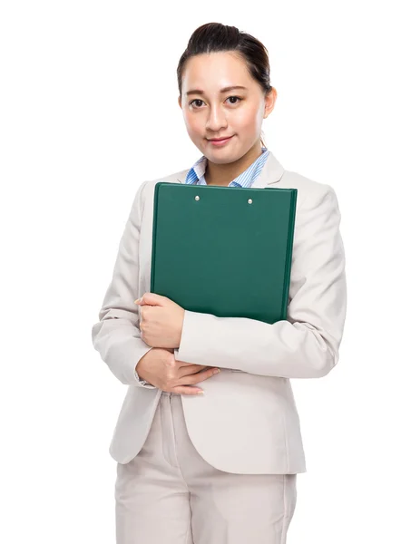 Mujer de negocios sujetar portapapeles —  Fotos de Stock