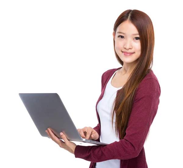 Woman use laptop computer — Stock Photo, Image