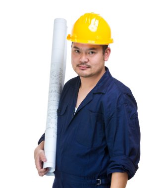 Asya inşaat işçisi ile çizim