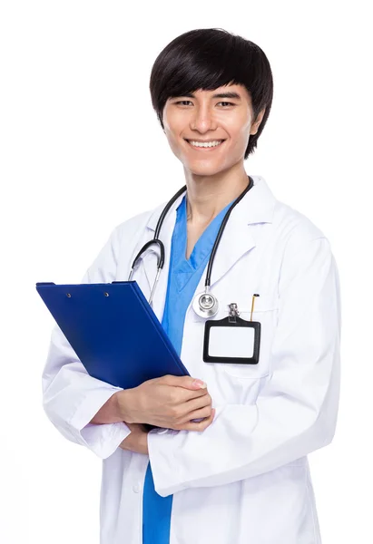 Lekarz z pliku pad — Zdjęcie stockowe