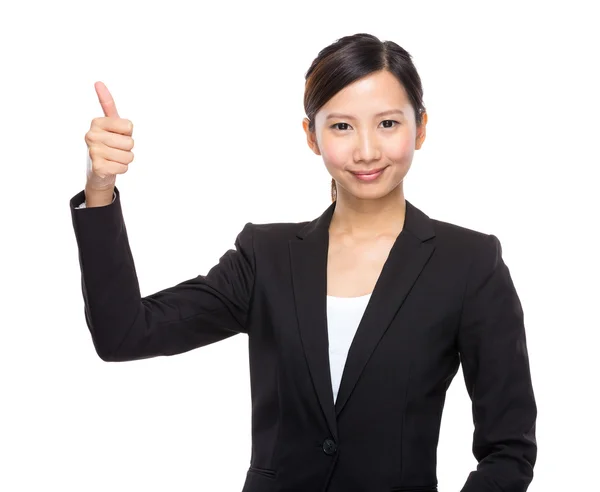 Businesswoman showing thumb up — Stock Photo, Image