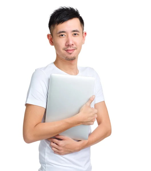 Man met laptop — Stockfoto