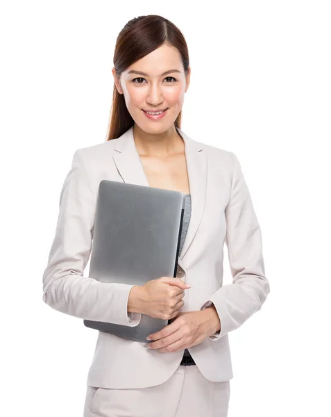 Bizneswoman z komputerem — Zdjęcie stockowe