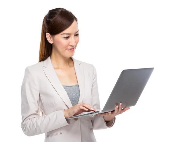 Businesswoman typing — Stock Photo, Image