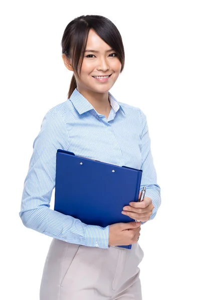 Businesswoman with folder — Stock Photo, Image