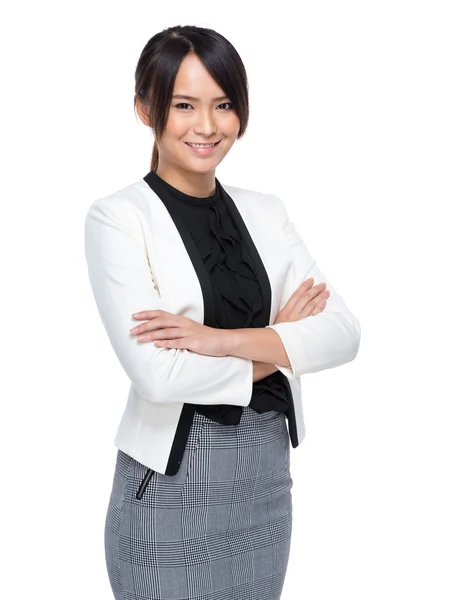 Confident businesswoman with crossed arms — Stock Photo, Image