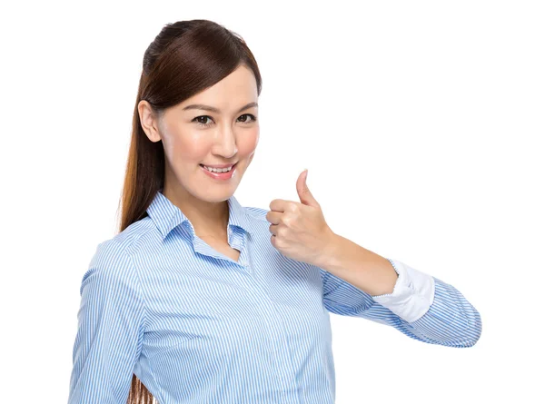 Businesswoman thumb up — Stock Photo, Image