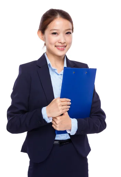 Secretaria de negocios con carpeta — Foto de Stock