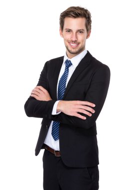 Elleri bağlı bir iş adamı.
