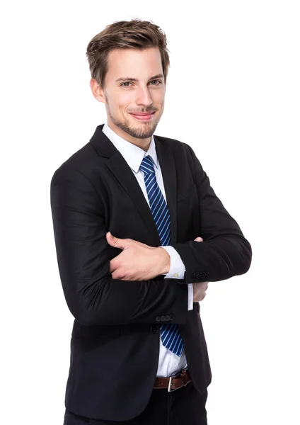 Businessman with folded hands — Stock Photo, Image