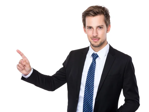 Business man with finger point out — Stock Photo, Image