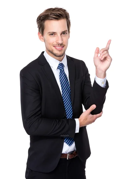 Man with finger up — Stock Photo, Image