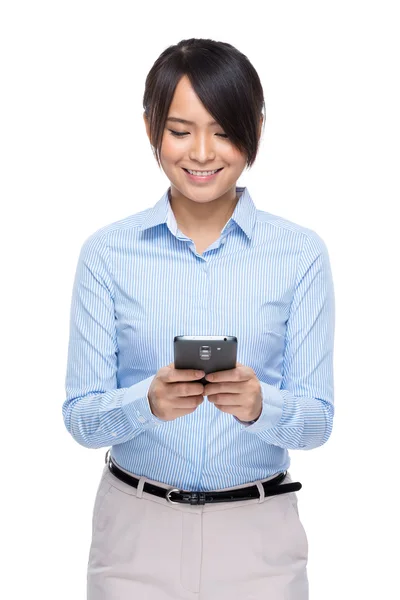 Businesswoman use cellphone — Stock Photo, Image