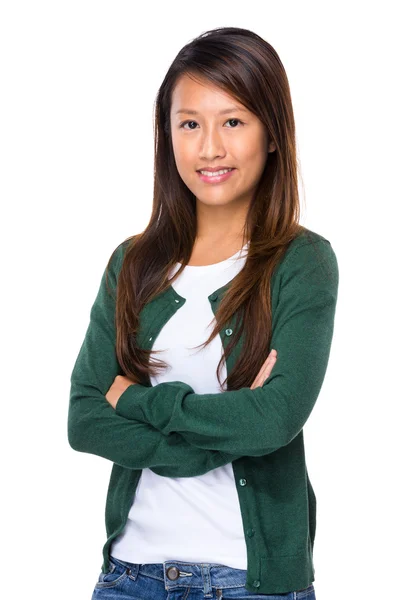 Asian woman cross arm — Stock Photo, Image