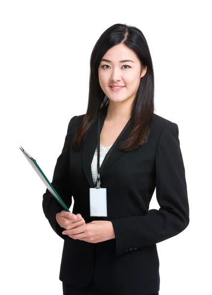 Asiatica donna d'affari appunti — Foto Stock