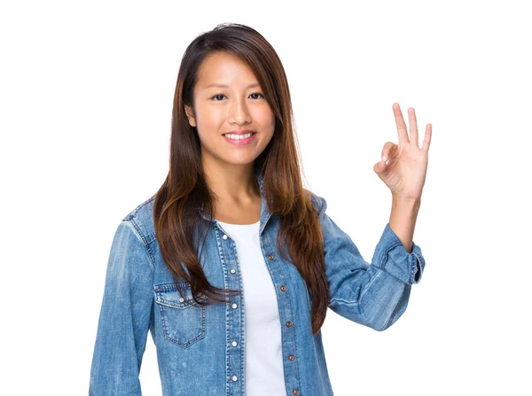 Woman hand with ok sign — Stock Photo, Image