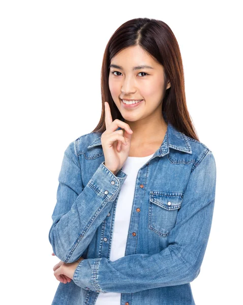 Asian woman with an idea — Stock Photo, Image