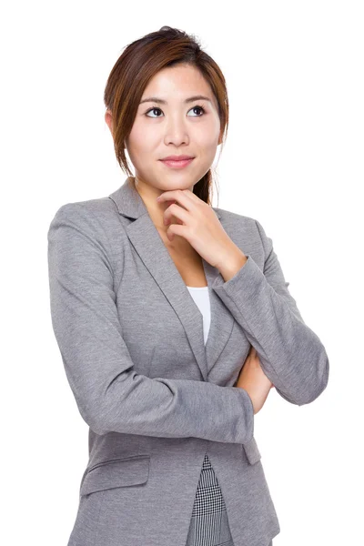 Businesswoman think and look away — Stock Photo, Image