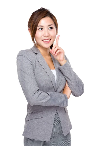 Businesswoman with good idea — Stock Photo, Image