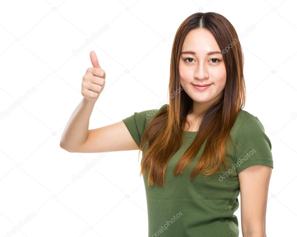 Indonesian Chinese woman with thumb up