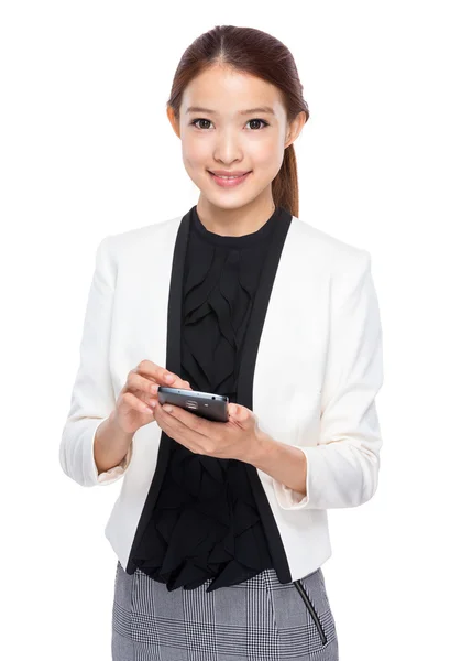 Businesswoman use mobile phone — Stock Photo, Image