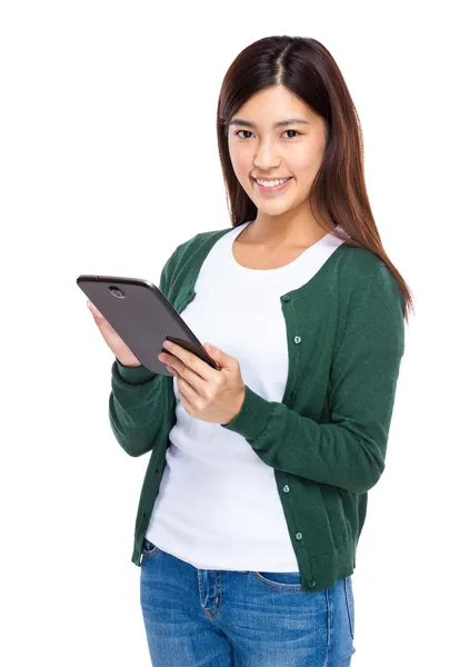 Asian woman use digital tablet — Stock Photo, Image