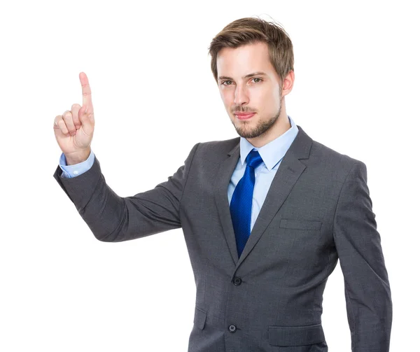 European businessman with finger point up — Stock Photo, Image