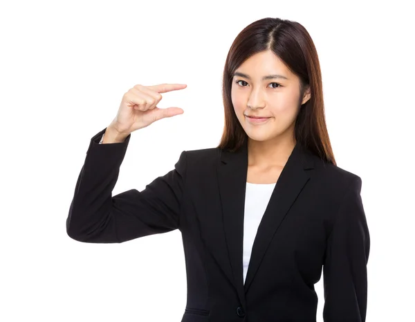 Asian businesswoman finger with small size — Stock Photo, Image